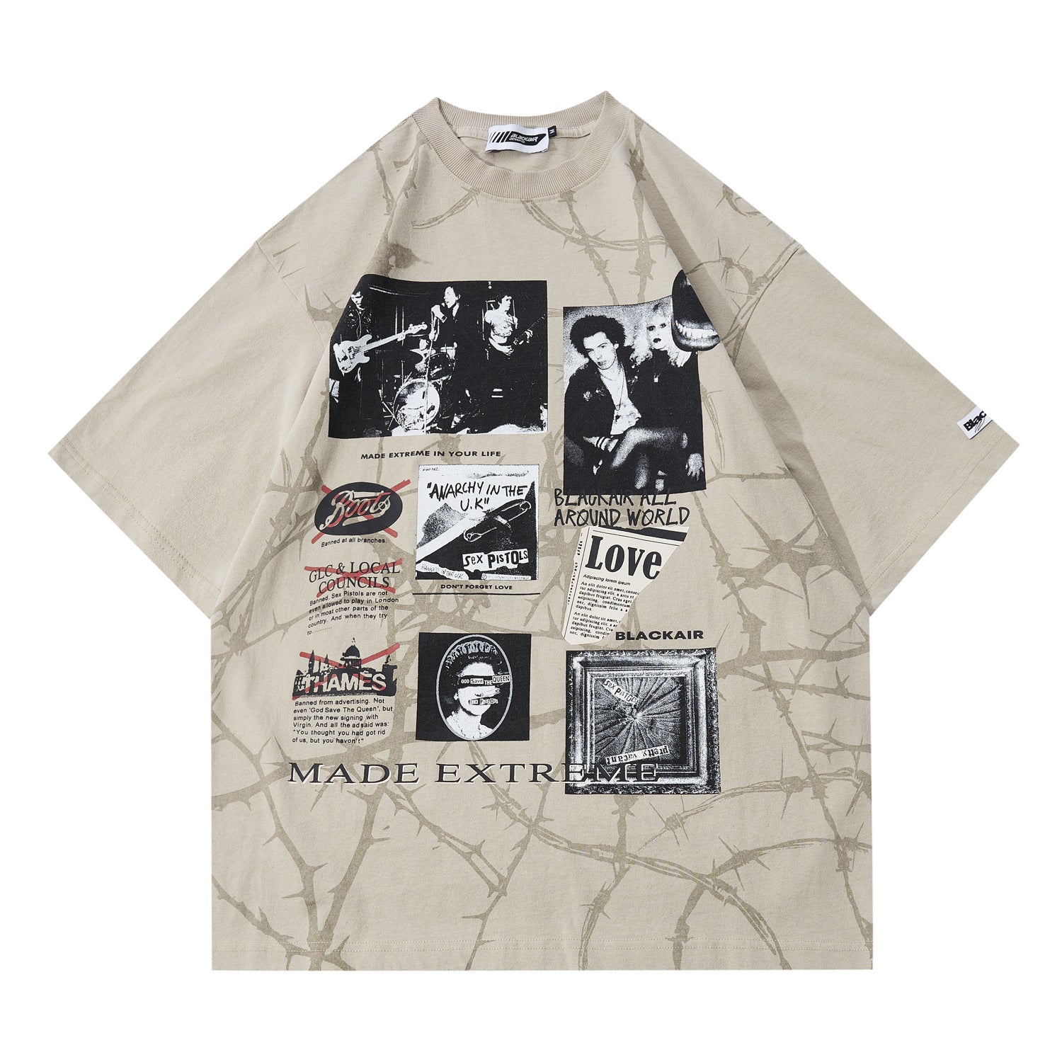 Letter Print Casual Round Neck Short Sleeve Tee
