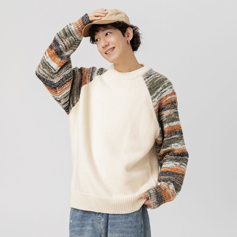 Lazy Round Neck Loose Knitted Top for Couples