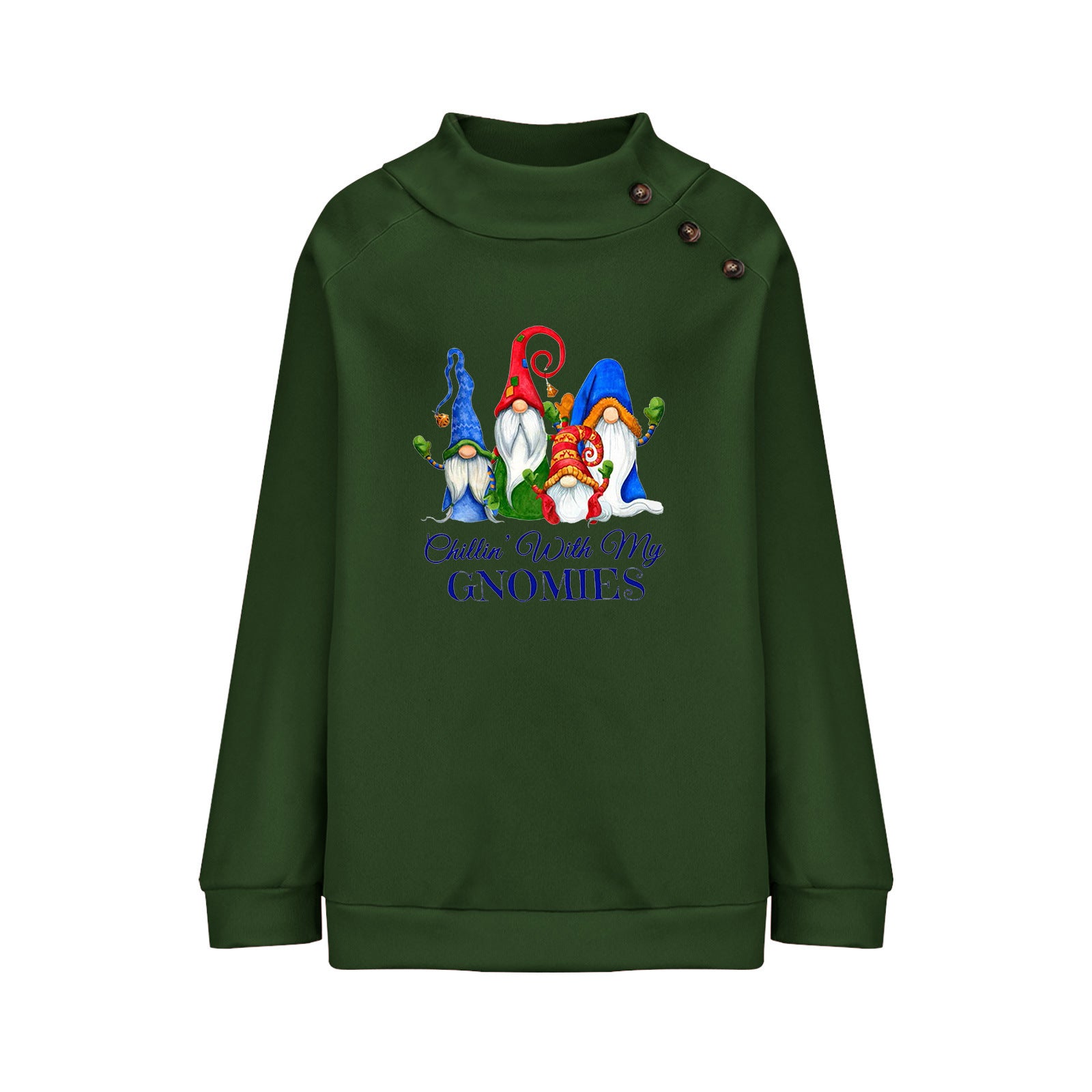 Cartoon Round Neck Christmas Loose Long Sleeve Sweatershirt Women