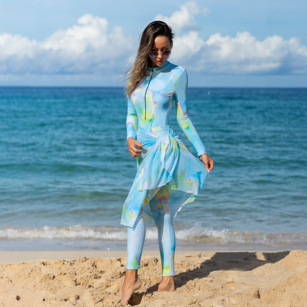 Women's UV Protection Long-Sleeve Swim Jumpsuit