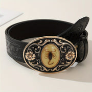 Men's Patterned Scorpion Leather Belt