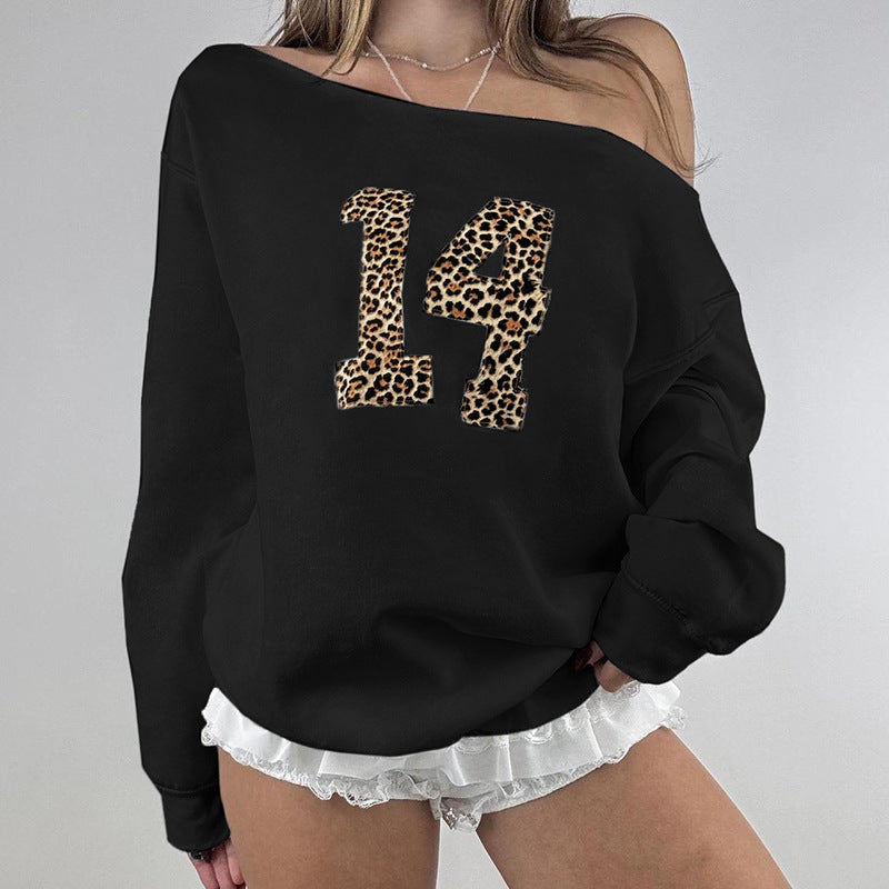 Chic Leopard Print Knit Sweater for Women