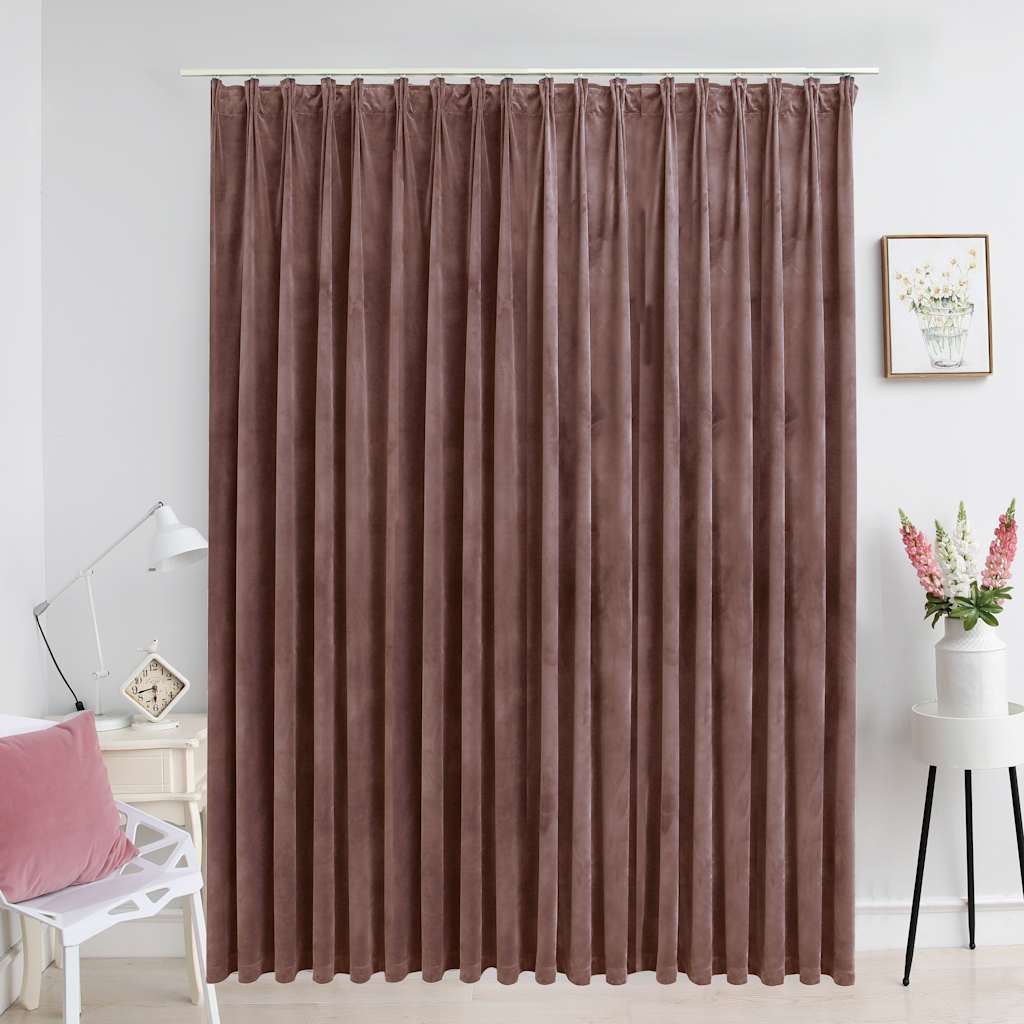 Blackout Curtain with Hooks, Velvet; Blackout Curtain with