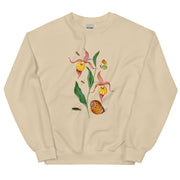 Floral Orchid Print Crew Neck Sweatshirt