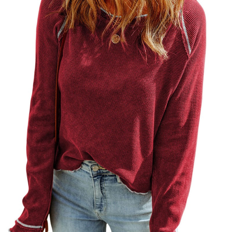 Women's Solid Color Autumn Casual Long Sleeve Bottoming Shirt