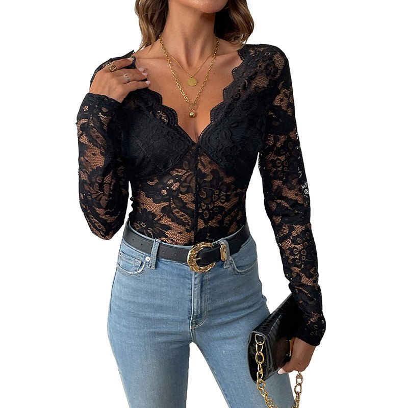 Elegant Lace Long Sleeve Jumpsuit for Women