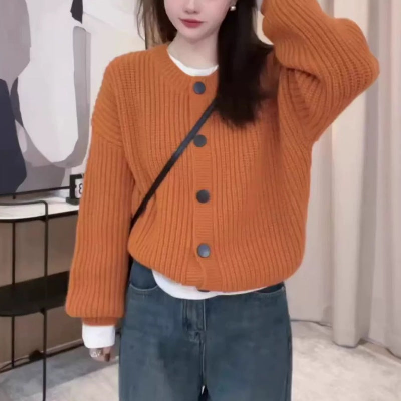 Lazy and Loose Figure Flattering Knit Cardigan Sweater