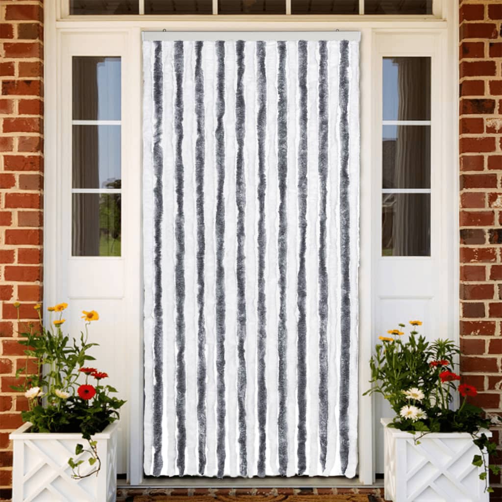Insect Screen Curtain and Light Brown Chenille Insect Screen Curtain and
