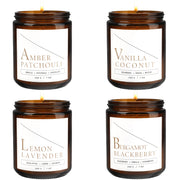 4‑Pack 28 oz Amber Jar Scented Candle Set – Soy Wax, 200‑Hour Burn