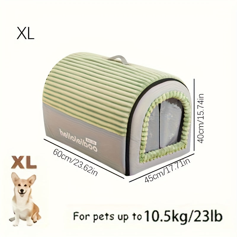 Warm And Secure Dog/cat Bed: Comes With Removable Washable Mattress, Fits Indoor & Outdoor Use, Lodge-style Nylon Pet Shelter, 4-season Enclosed Dog Tent, Convenient For Storage, Portable Dog Bed,