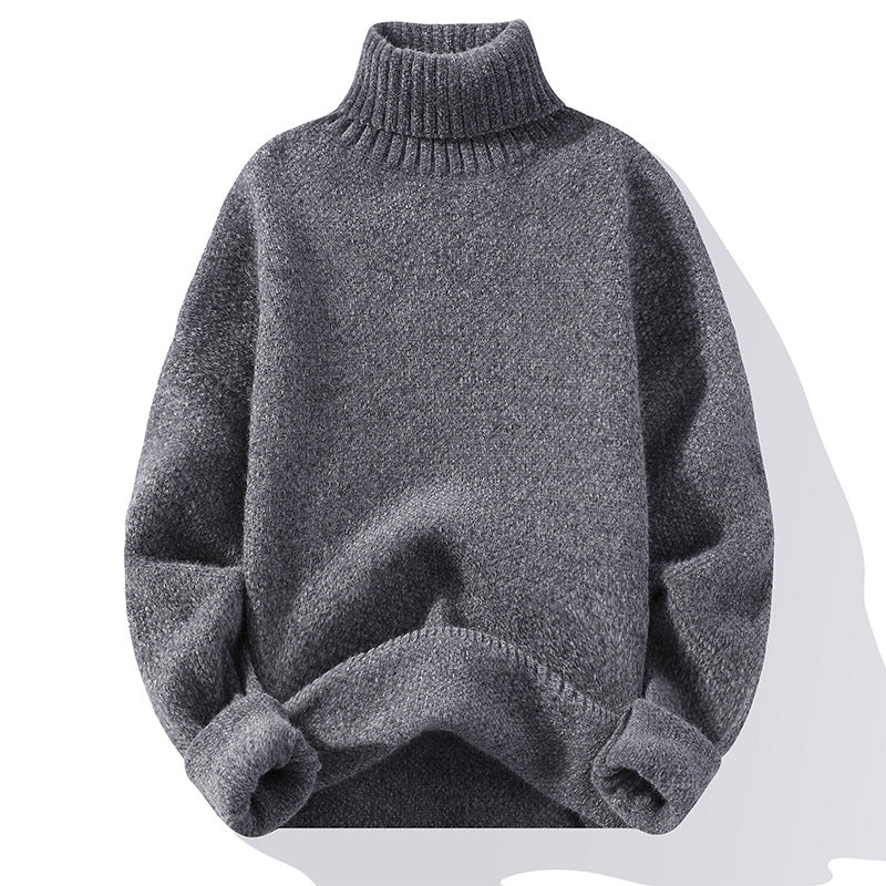 Cozy Solid Turtleneck Knit Sweater for Women