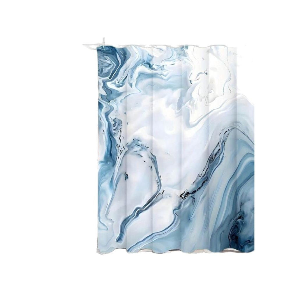 Blue Marble Ornament Style Shower Curtain