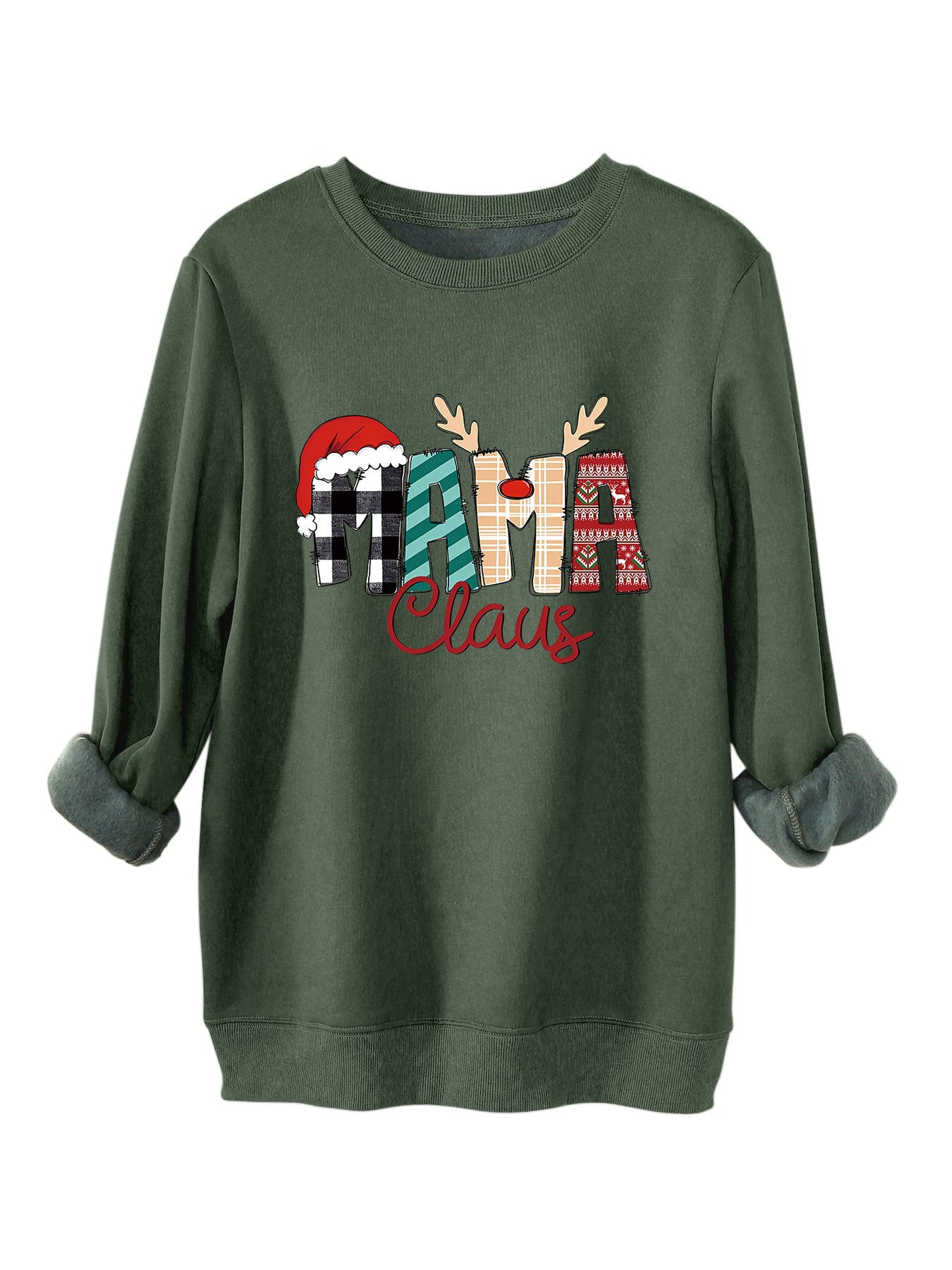 Women's Plus Size Fleece-Lined Loose Pullover Sweater