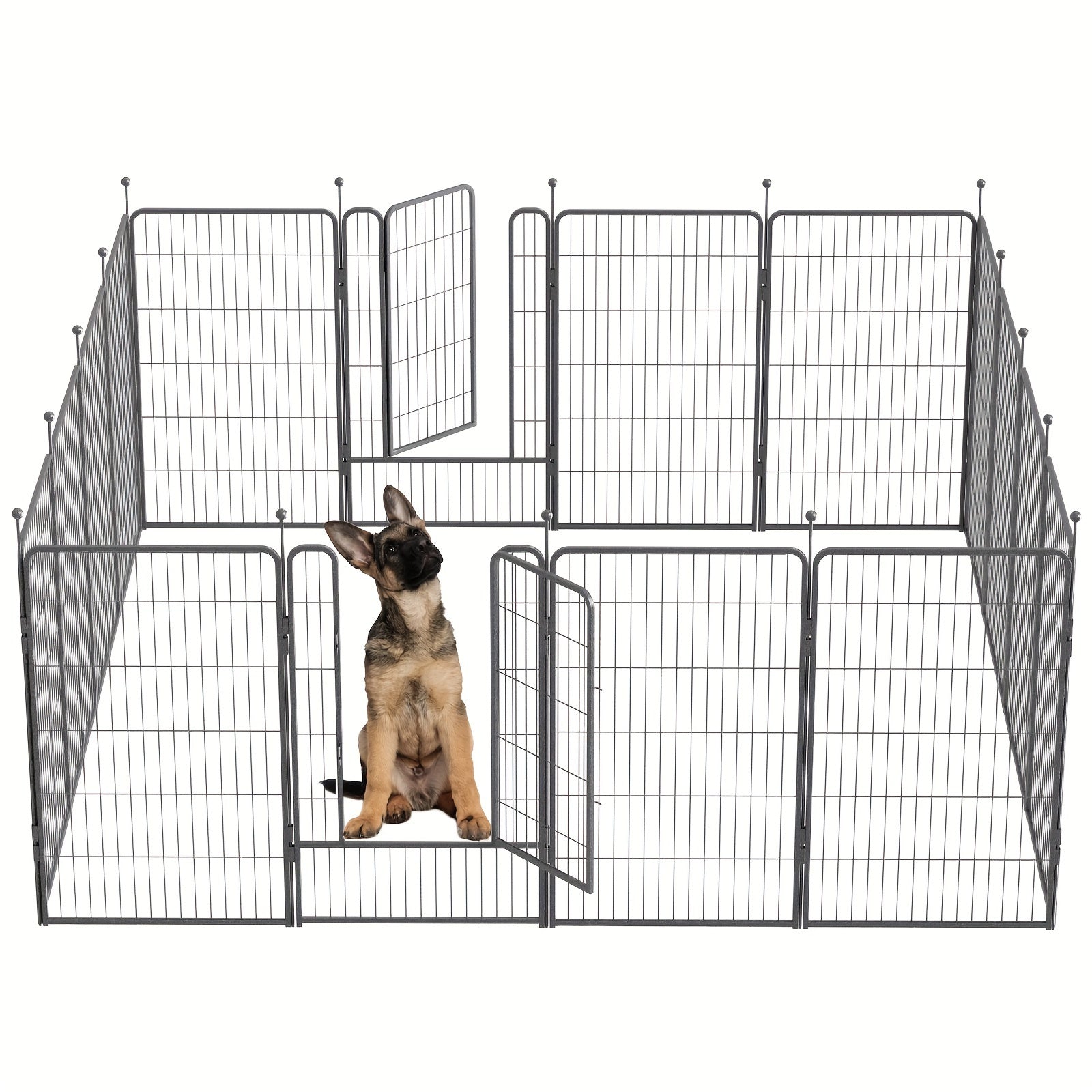 Heavy-duty Metal Dog Playpen, 45-inch Outdoor Pet Fence, Portable RV & Camping Dog Enclosure Fence