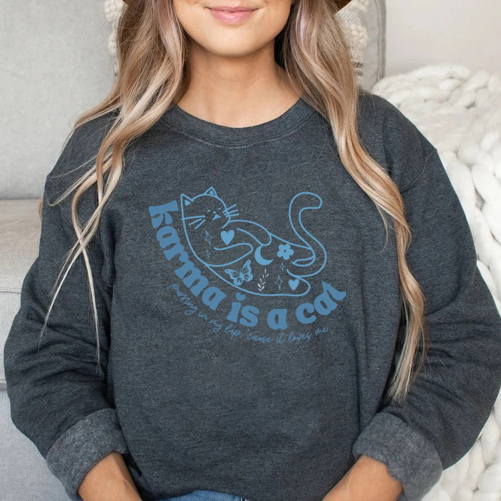 Women's Retro Crew Neck Casual Sports Sweatshirt
