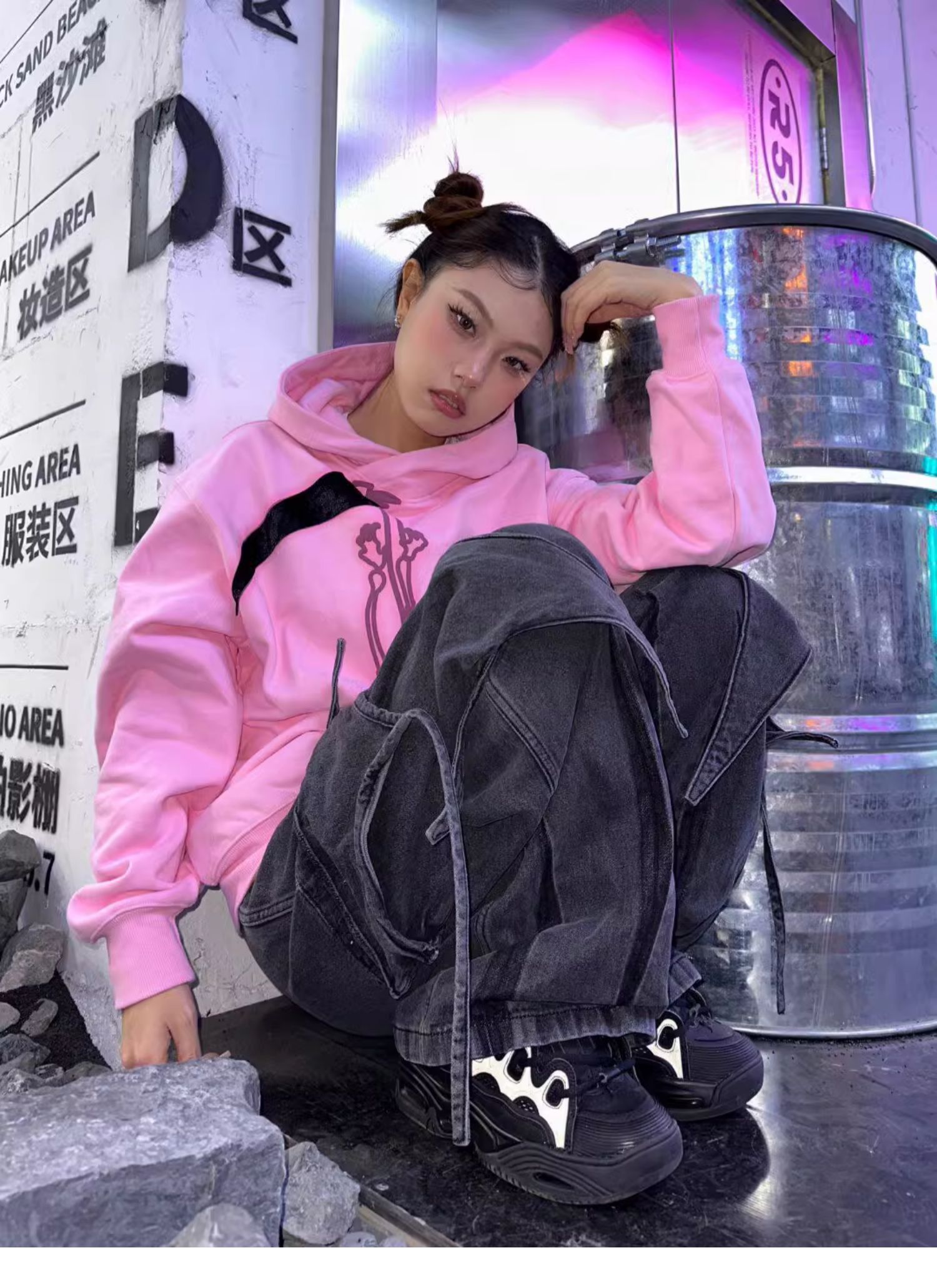 Women's Printed Thin Hooded Pullover Loose Sweater