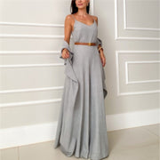 Solid Color Sleeveless Spaghetti-strap Ruffle Jumpsuit
