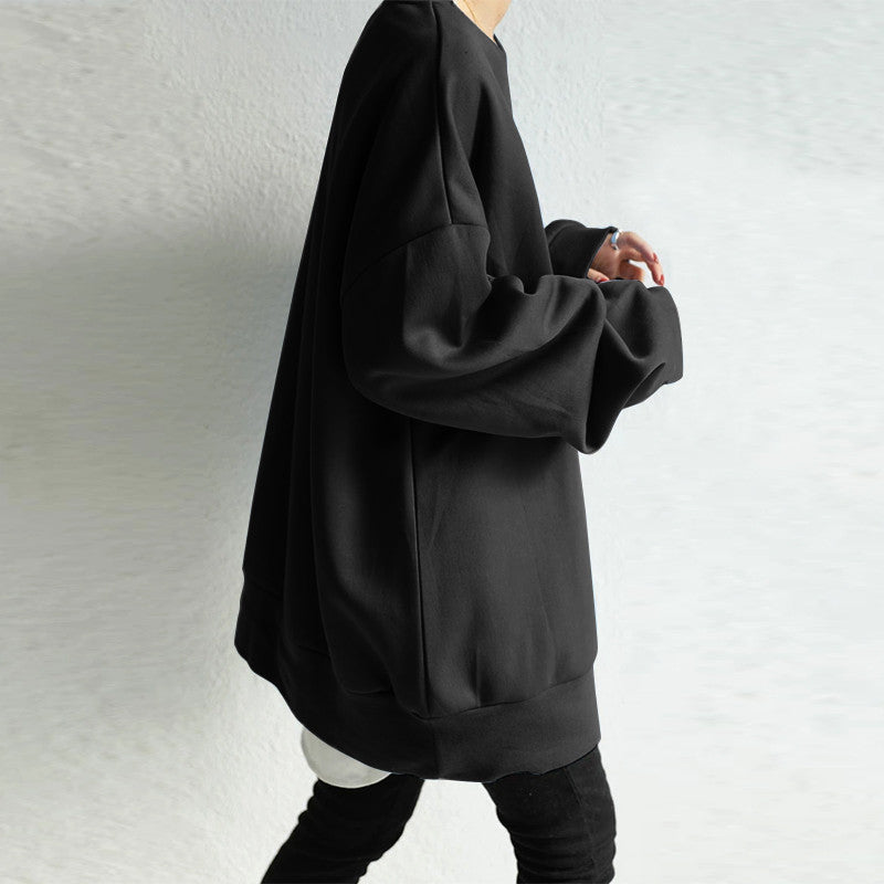 Women's Cozy Round Neck Loose Pullover Sweater
