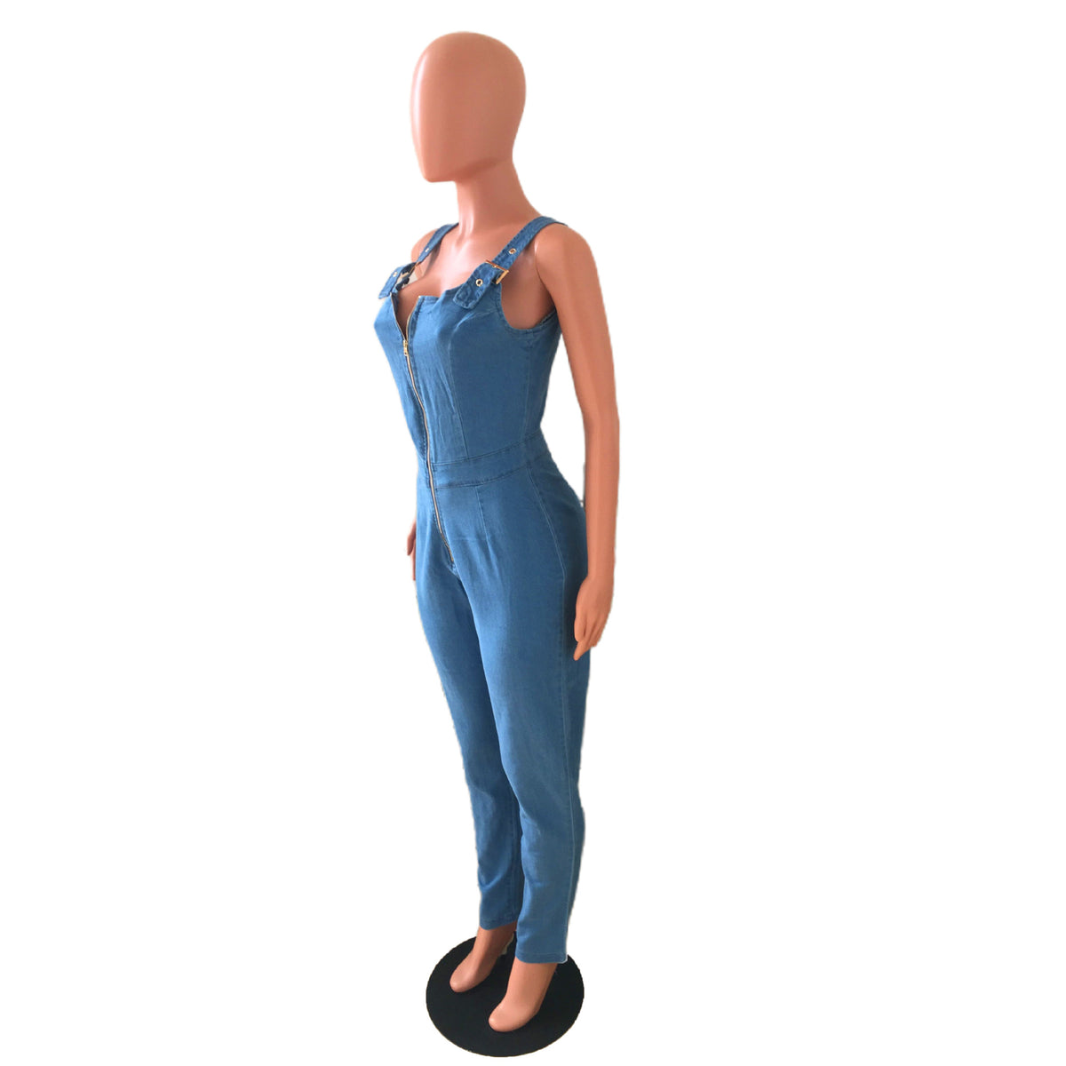 High Elastic Overalls Denim Jumpsuit