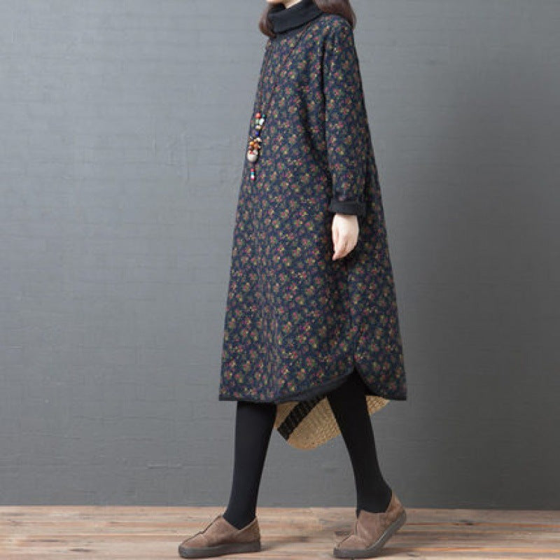 Mid-length Womens Floral-print Dress