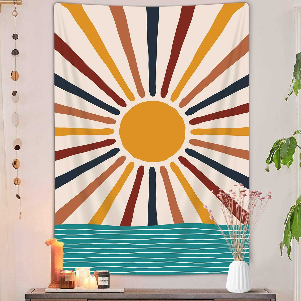 Bohemian Sun Tapestry Synthetic Fiber Retro Decor