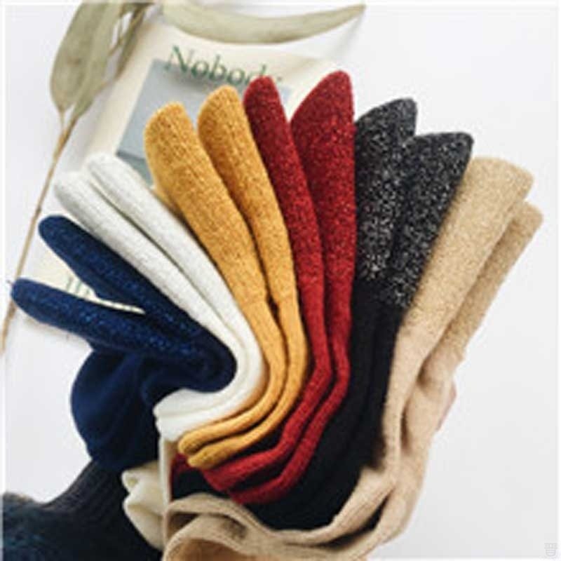 Warm Solid Color Flash Socks for Women