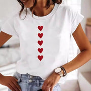 Plus‑Size Heart‑Print T‑Shirt – Comfortable, Trendy Street Tee