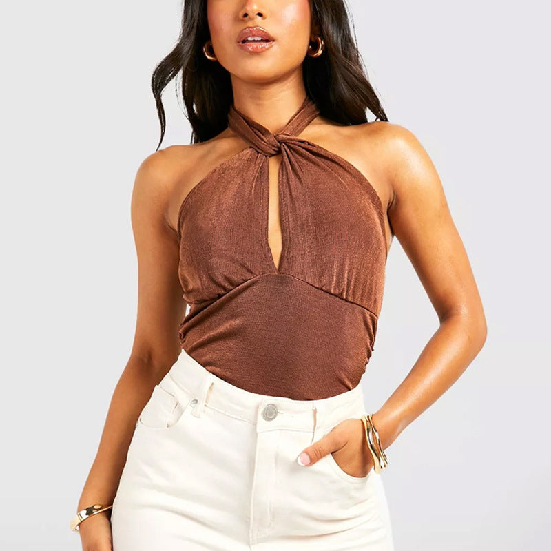 Women's Sexy Slim-Fit Halter Neck Sleeveless Jumpsuit