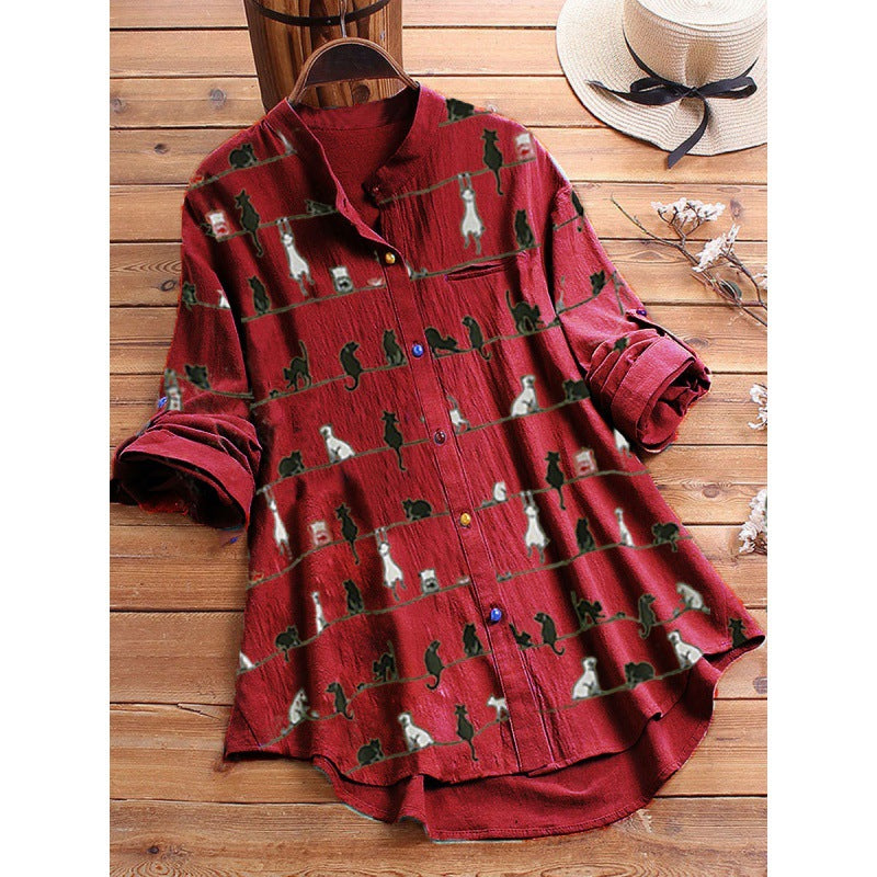 Spring New Cartoon Printed T-shirt Long