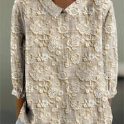 Women's Loose Printed Crew Neck Top