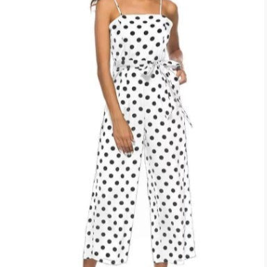 Elegant Polka Dot Wide-Leg Jumpsuit for Women