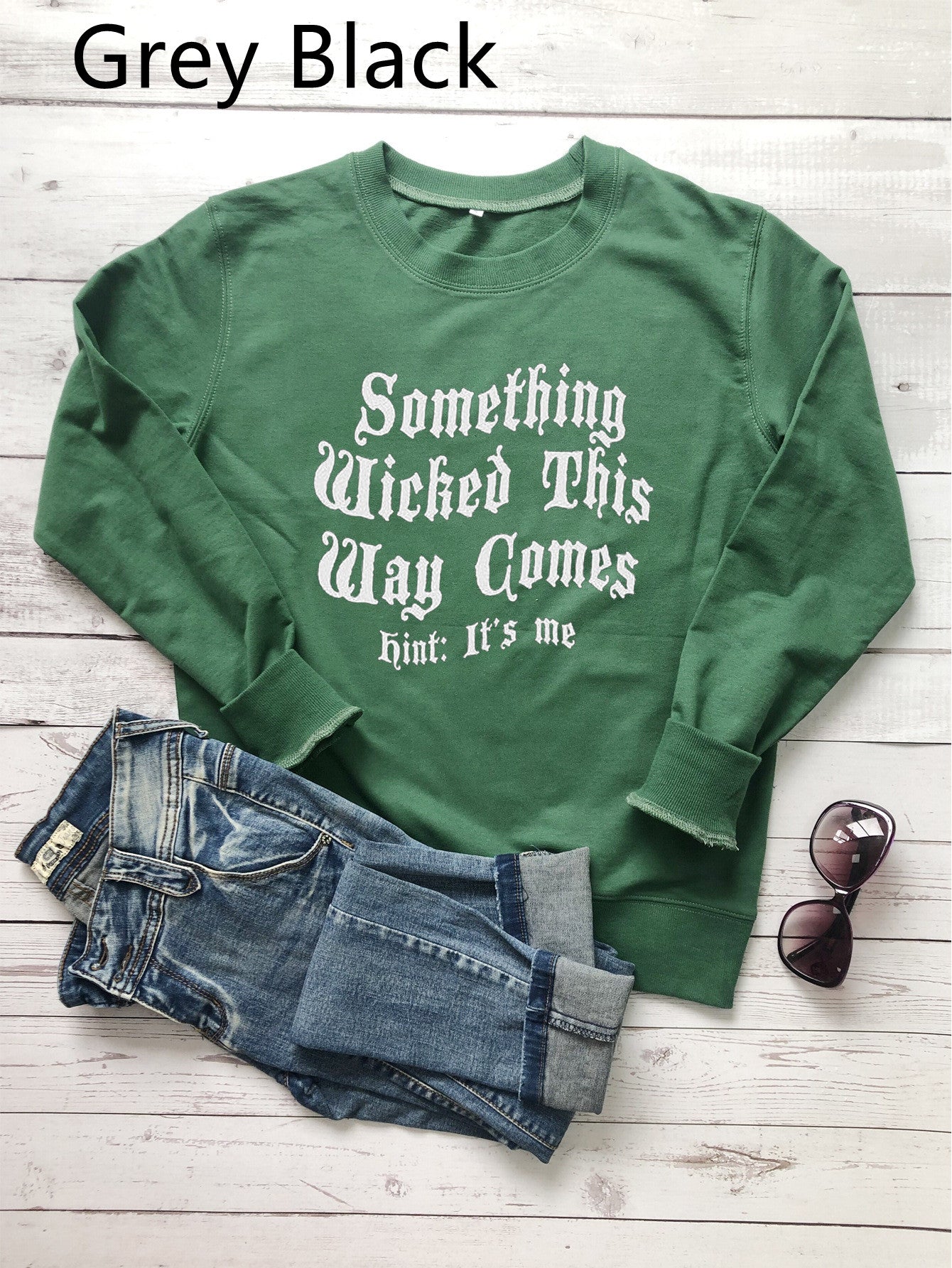 Funny Halloween Letter Print Graphic Sweatshirt