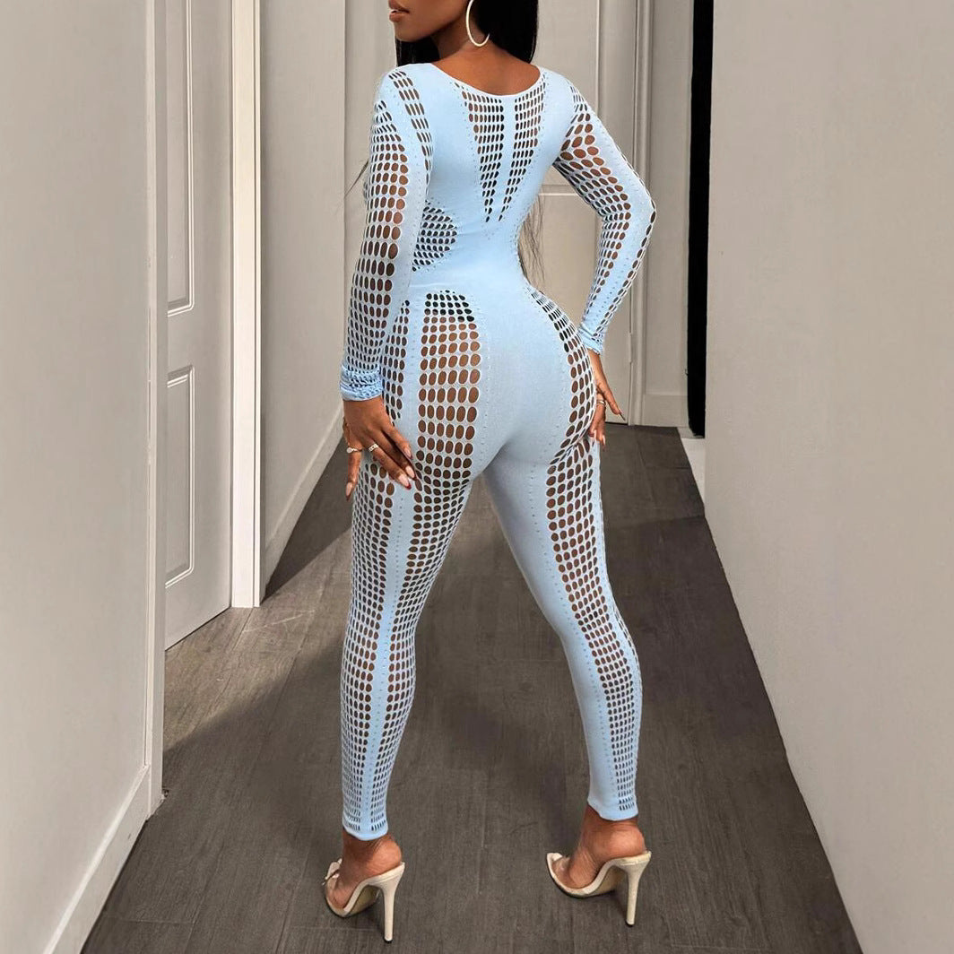 Women's Slim-Fit One-Piece Knit Jumpsuit