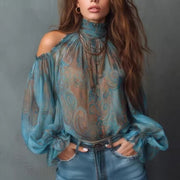 Floral Patchwork Blouse for Women