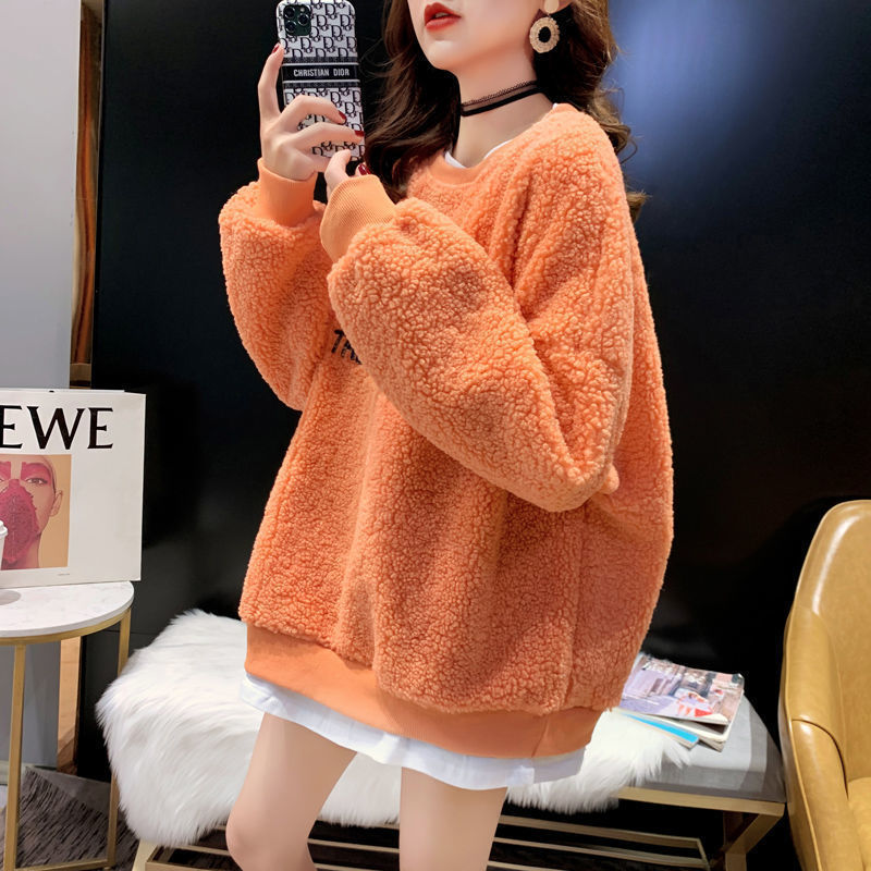 Women's Plus Size Fake Two Pieces Round Neck Sweater