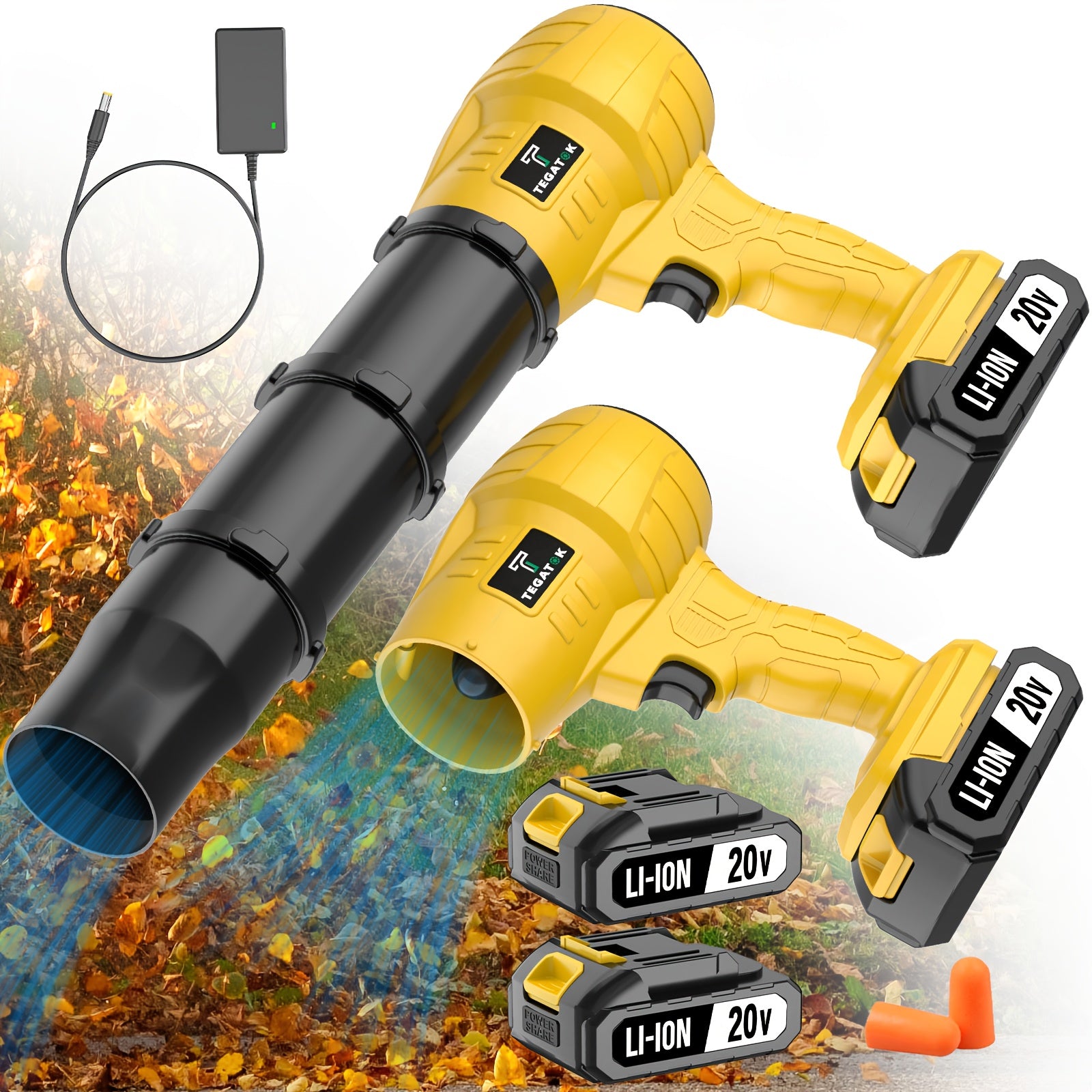 Turbo Jet Blower, 20000RPM Electric Cordless Leaf Blower, 20V 2.0/4.0AH Battery Jet Dry Blower, High Pressure Air Blower, Jet Blower Car Dryer, Hand Held Snow Blower, Home Outdoor, Blowing Leaves...