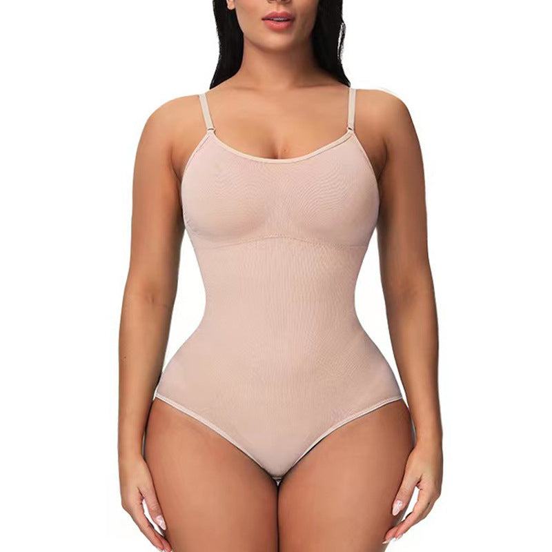 Plus-Size Tummy Control Butt Lifting Suspender Jumpsuit Thong
