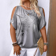 Loose Off‑Shoulder Round‑Neck Top – Trendy Summer Style