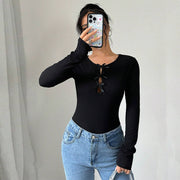 Simple Slim-fit Crew-neck T-shirt For Fallwinterversatile And Perfect As A Base Layer