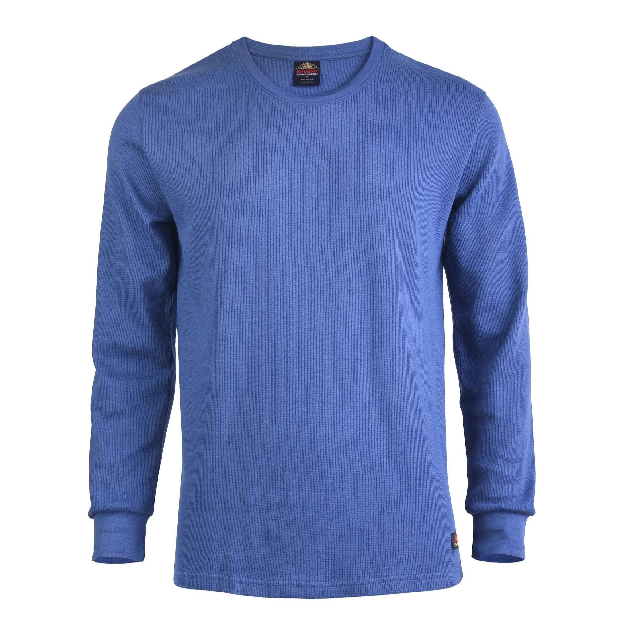 Plus Size Men's Thermal Long Sleeve Shirt – Waffle Knit, Medium Warmth, Cuff Detail