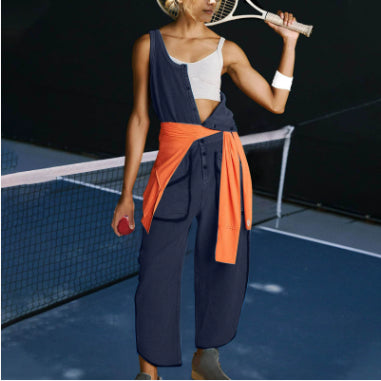 Women's Casual Sleeveless Pocket Jumpsuit
