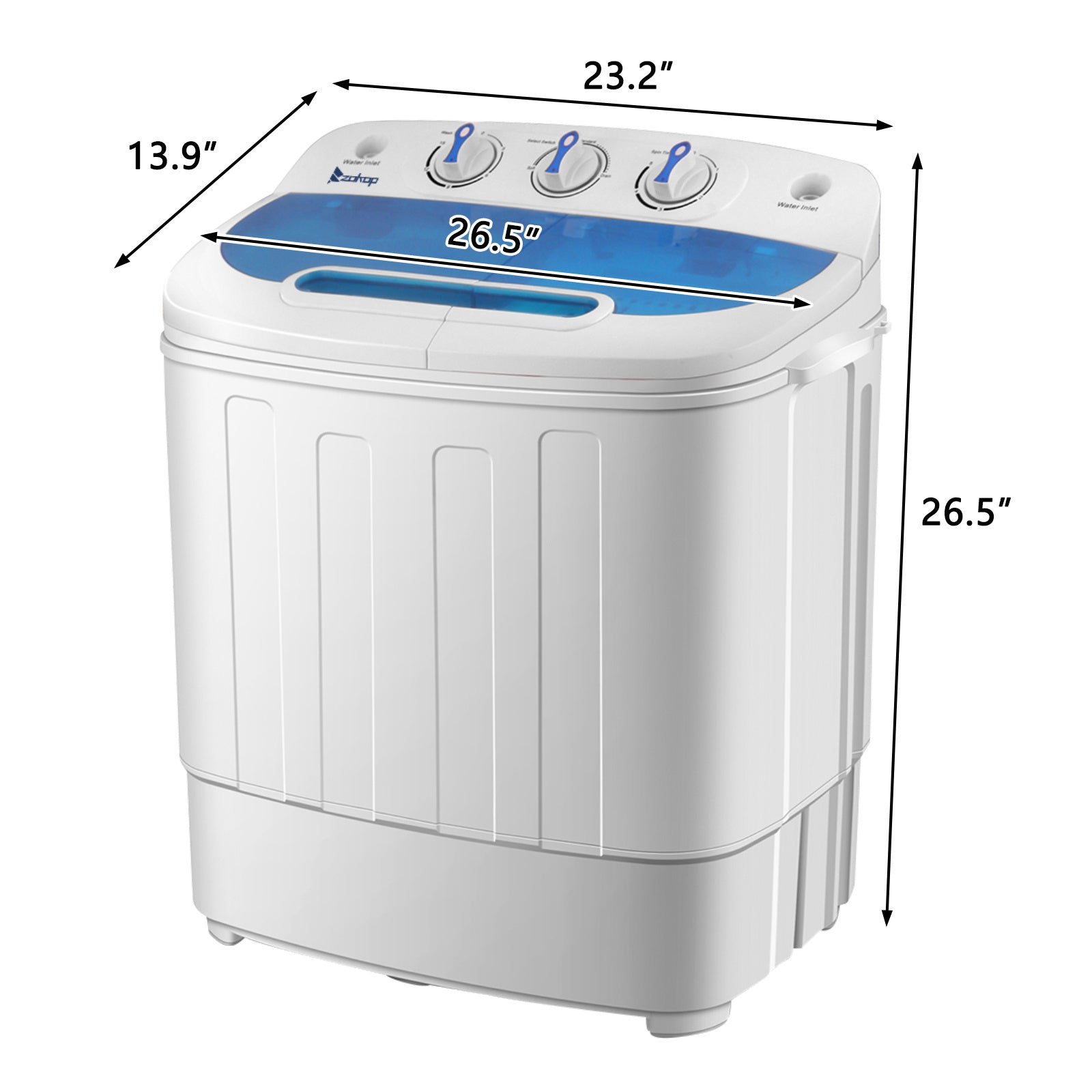 Compact Twin‑Tub Mini Washing Machine with Gravity Drain – 110V