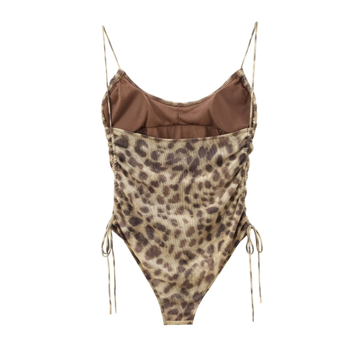 Women's Leopard Print Mesh Camisole Jumpsuit With Chest Pad