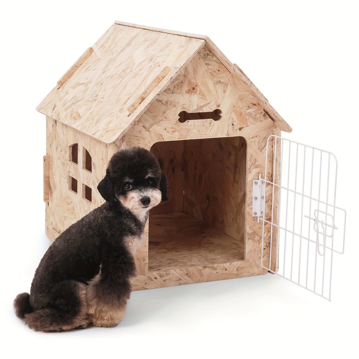 Dog House Indoor For Small Dogs Or Cats, Cozy Wooden Design, Small Indoor Bed House, With Air Vents And Elevated Floor Warm Dog Cave