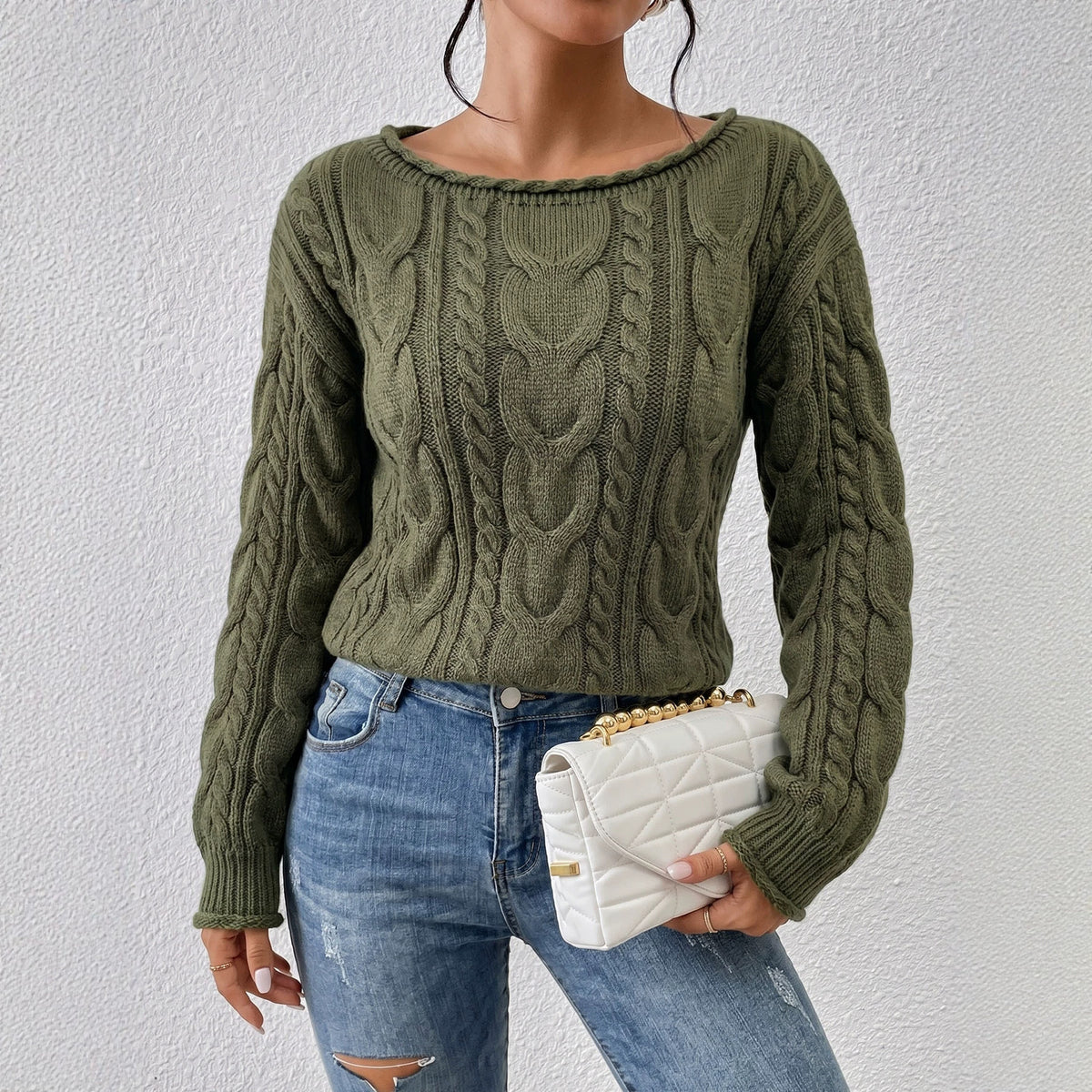 European and American Womens Tops Knitted Sweaters