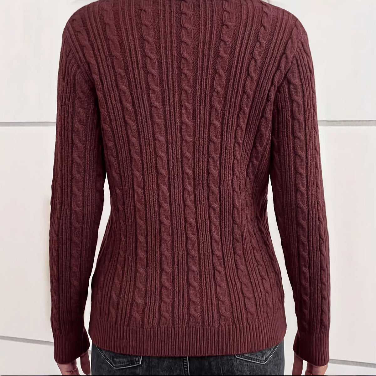 Fake Two-piece Lace V-neck Knit Top Versatile Bottoming Sweater