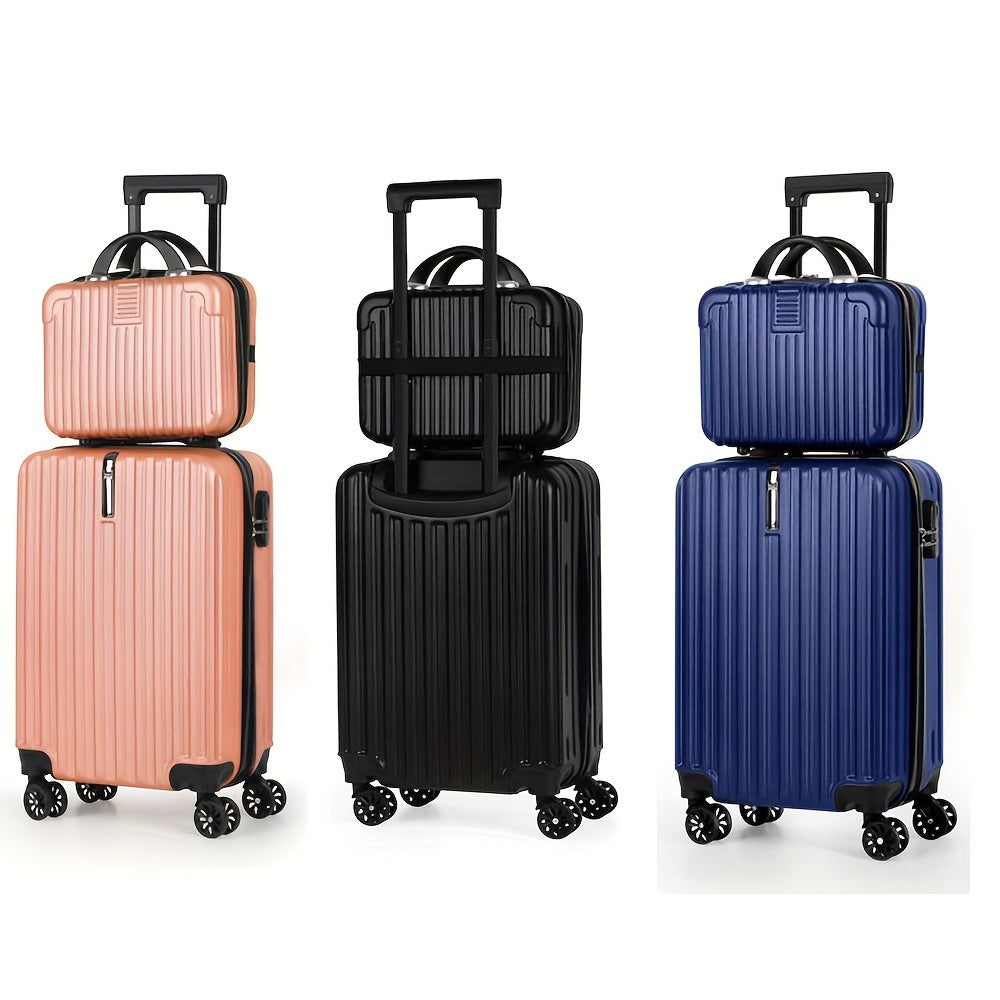 1pc/2pcs Suitcase Set Boarding Luggage Bag, 20inch Satchel Suitcase And 14inch Handbag Can Be Worn Diagonally Across The Trolley Case, with Wheels, Multi-Color Suitcase, for Office, Carryon Suitcas...