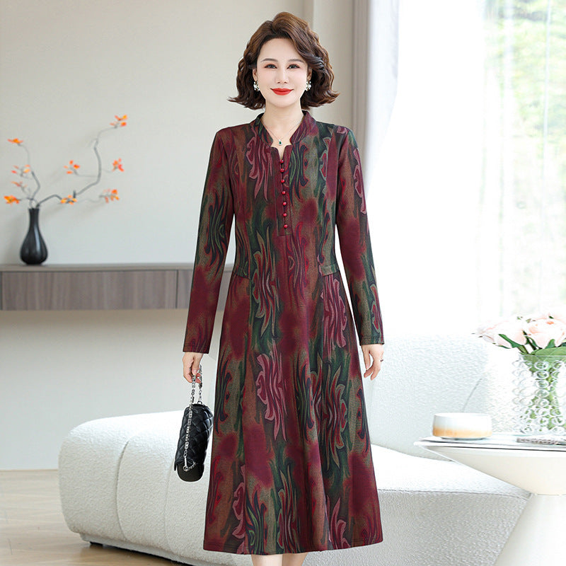 Womens High-end Long-sleeve Autumn Dress