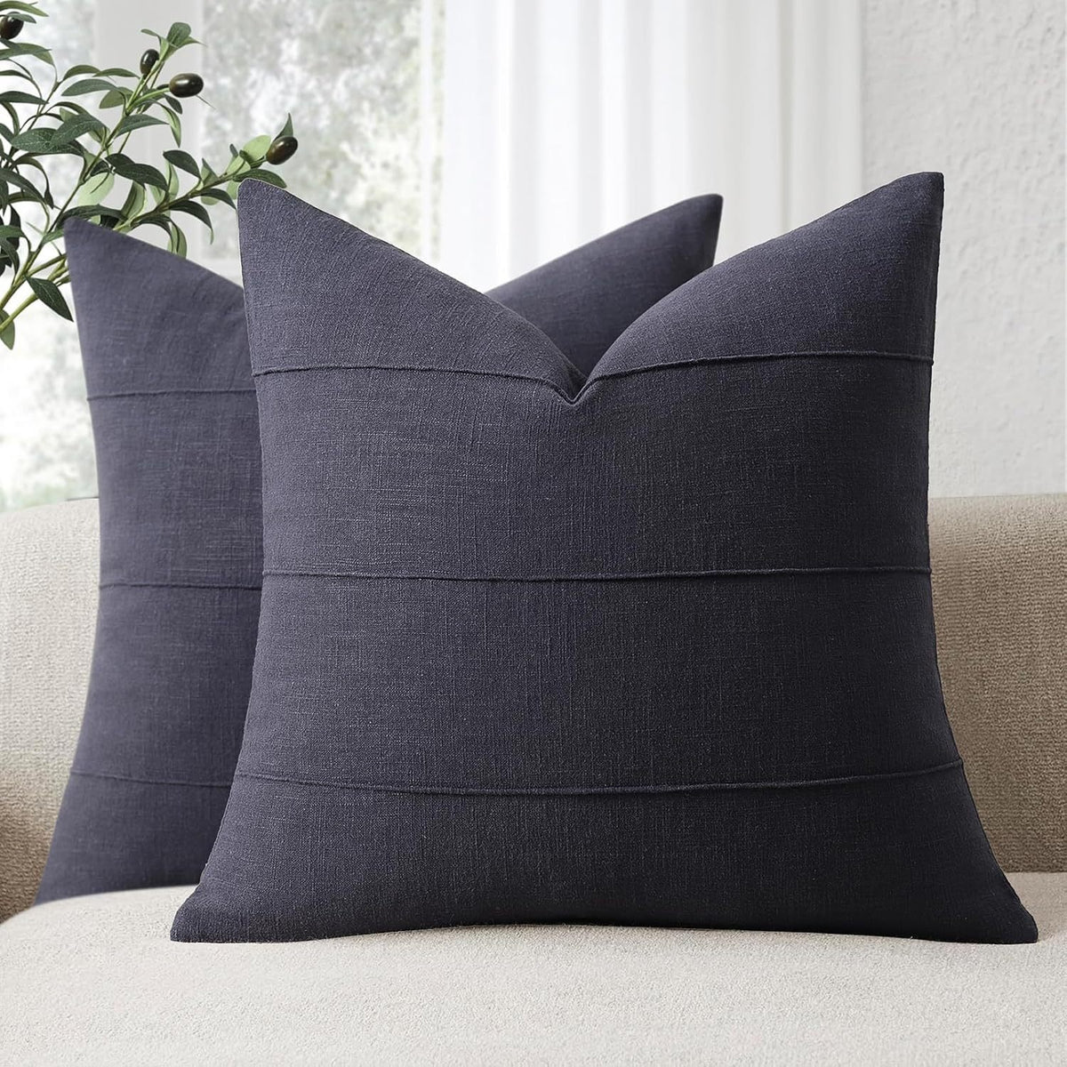 Striped Cotton-Linen Cushion Cover – Soft, Durable, Multiple Colors