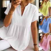 European And American-style Artistic Vintage Casual Slimming Short-sleeve Shirt For Women